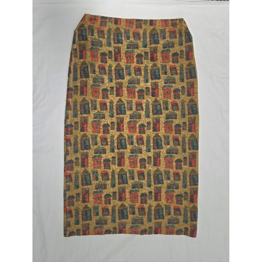 Inoah House Print Pencil Skirt L